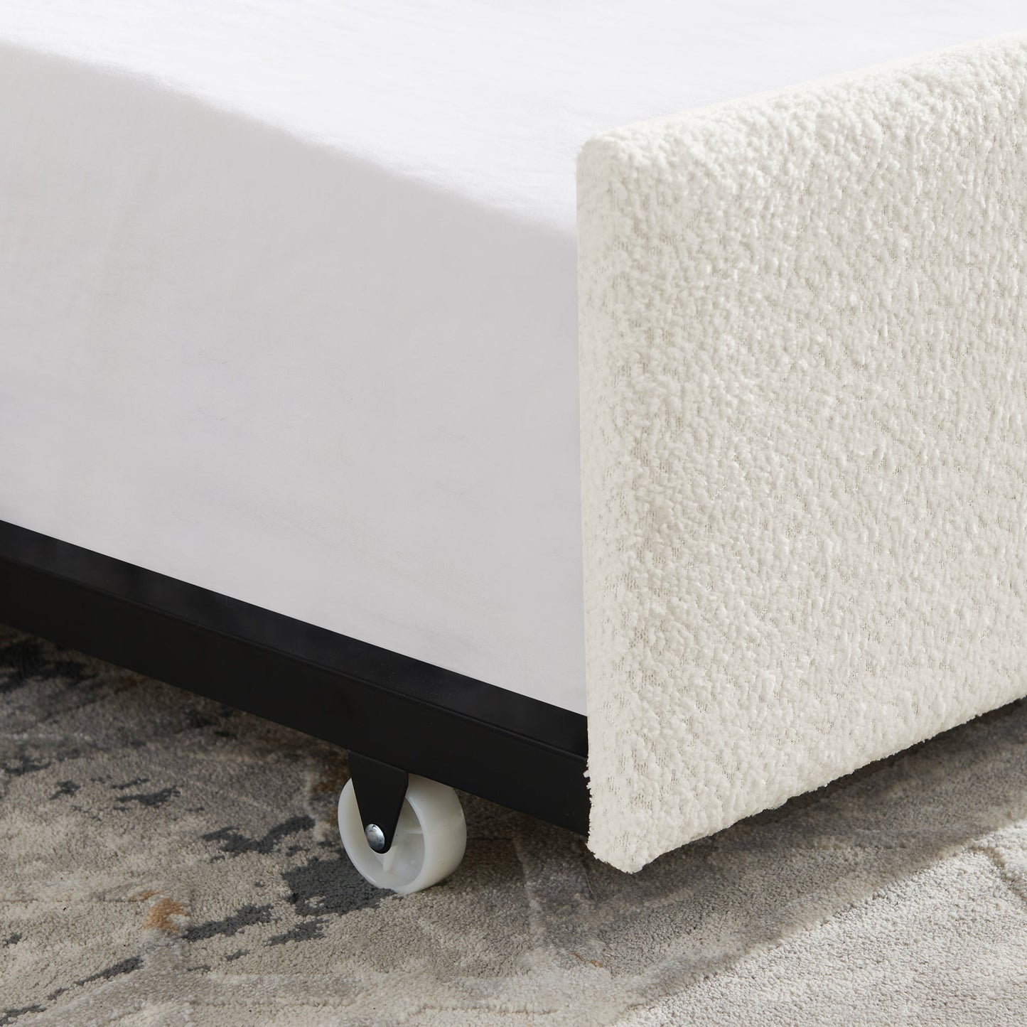 Upholstered Tufted Daybed Sofa Bed with Trundle and Convertible Design