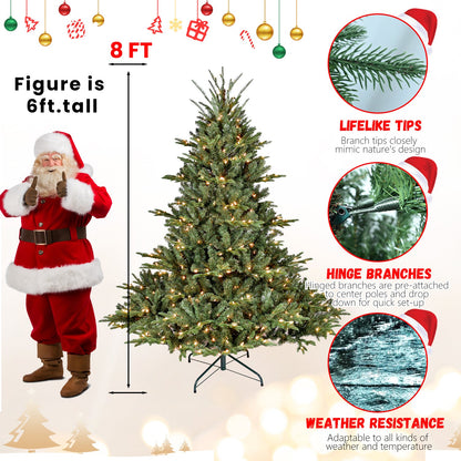 9FT Full-Shape Christmas Tree with 1100 UL Lights – PE/PVC Mixed