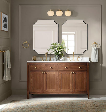 Stainless Steel Frame Black Vanity Mirror, Irregular Wall Mirror,