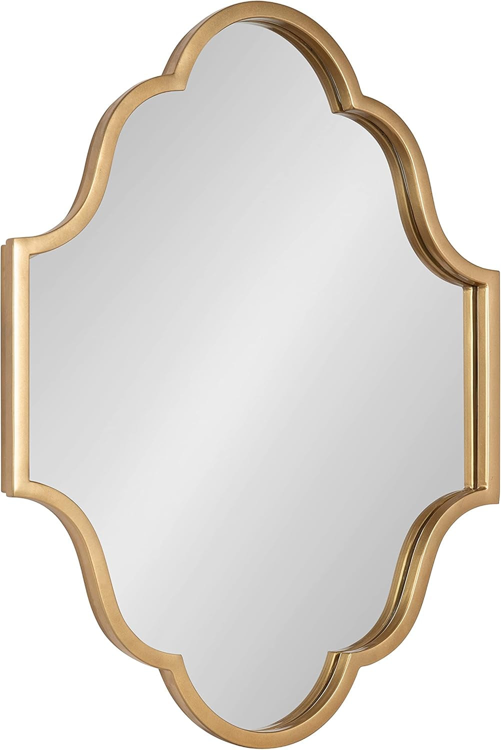 Kate and Laurel Rowla Glam Scalloped Wall Mirror, 23" X 37", Black, Chic, Sophisticated Accent Mirror for Decor or Bathroom Vanity