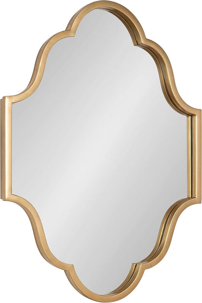 Kate and Laurel Rowla Glam Scalloped Wall Mirror, 23" X 37", Black, Chic, Sophisticated Accent Mirror for Decor or Bathroom Vanity