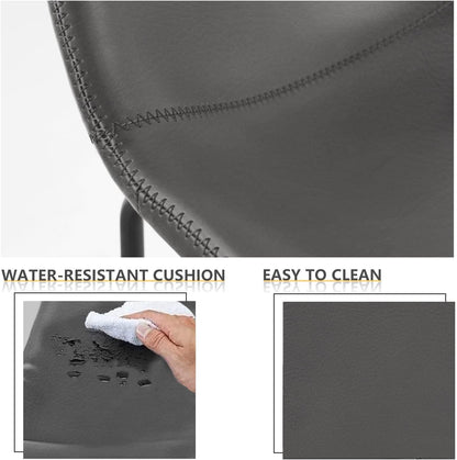 Vintage Style Grey Counter Height Stools Set of 2 with Backs