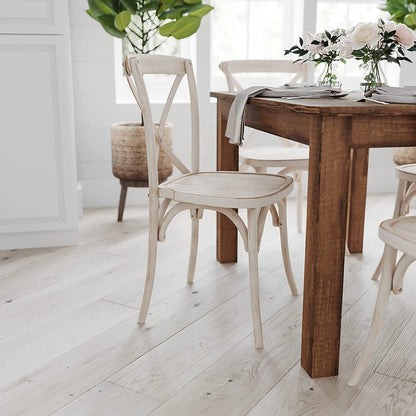 Rustic Solid Pine Farm Dining Table in Antique Finish