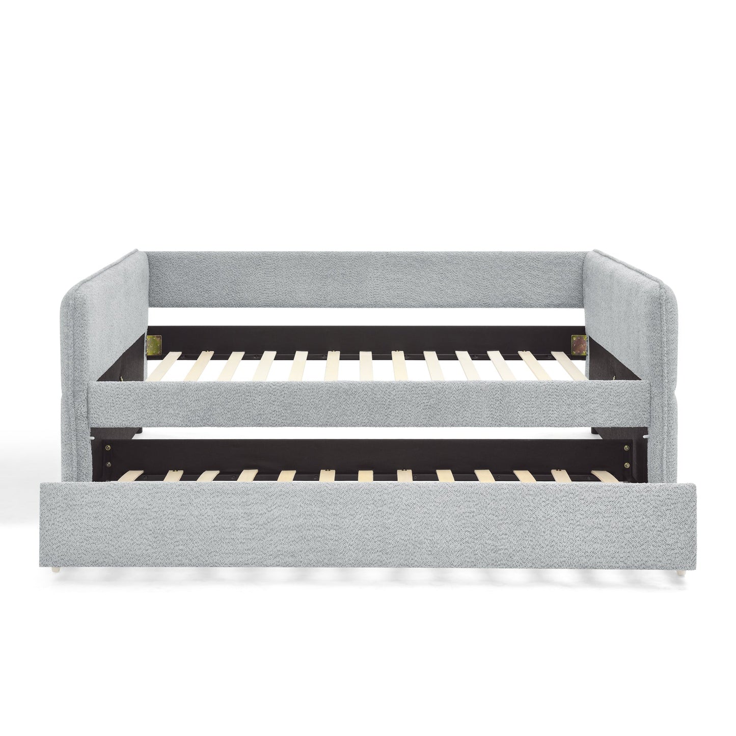 Upholstered Tufted Daybed Sofa Bed with Trundle and Convertible Design