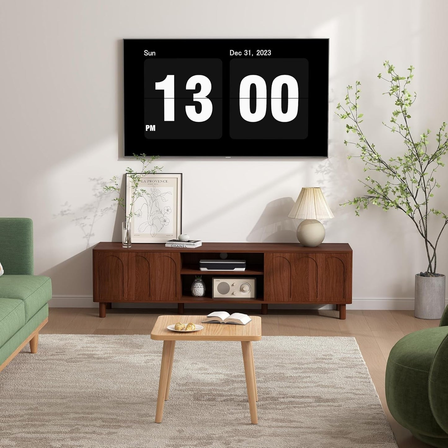 TV Stand for Tvs up to 70'', Entertainment Center with Large Storage