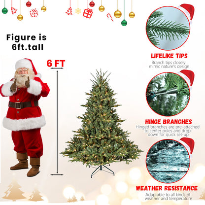 9FT Full-Shape Christmas Tree with 1100 UL Lights – PE/PVC Mixed