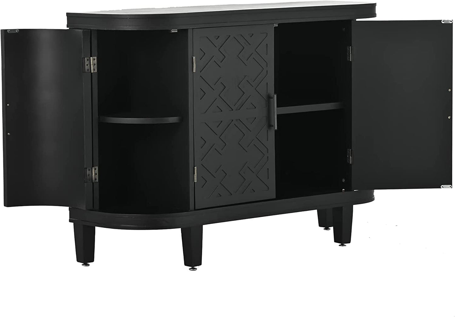 Coffee Bar Cabinet with Sliding Barn Door, 55 Inch