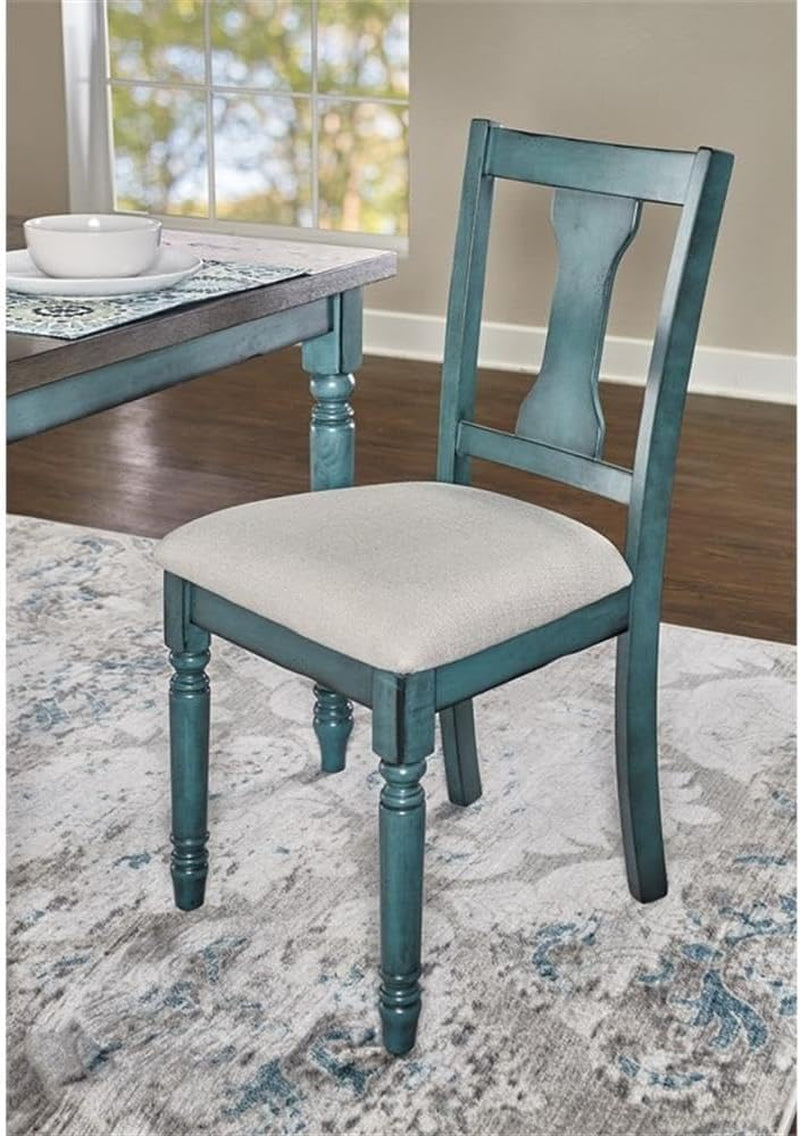 Furniture Willow, Teal Blue, Set of 2 Side Chair,