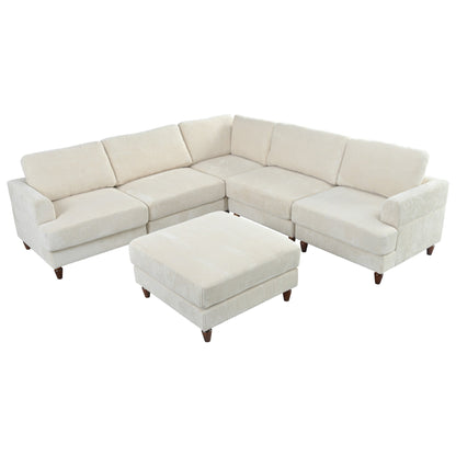 Modular Sectional Sofa with Ottoman L Shaped Corner Sectional for