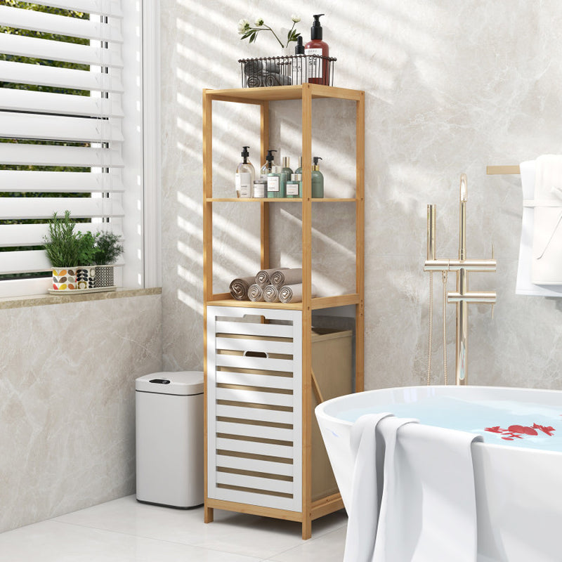 4-Tier Tilt-Out Laundry Hamper with Storage Shelves for Laundry Room