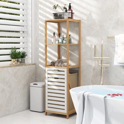 4-Tier Tilt-Out Laundry Hamper with Storage Shelves for Laundry Room