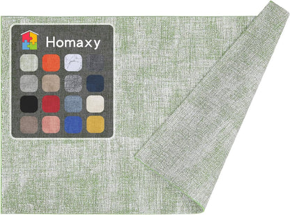 Homaxy Faux Leather Heat Resistant Placemats for Dining Table Set of 6, Waterproof Wipeable Washable PU Table Mats, Easy to Clean Anti-Slip Place Mats, 11.8" X 17", Beige