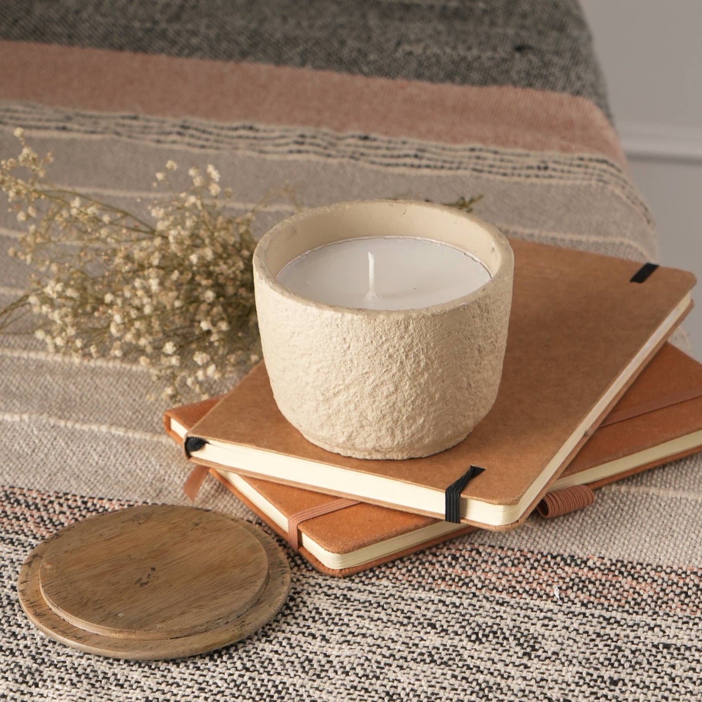 Jar Candle  Ecomix Wax Fill With Wooden Lid  Mimosa, 7oz