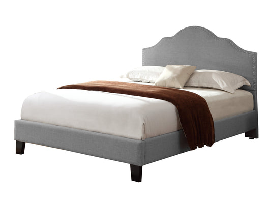 Gray Cal King Upholstered Bed