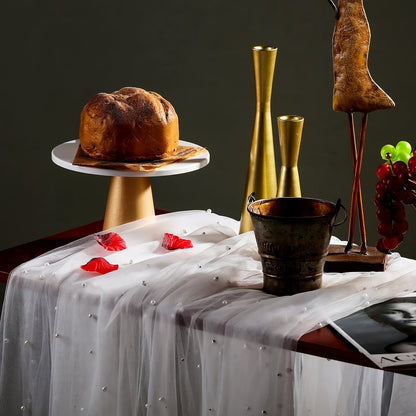 Elegant White Pearl Table Runner for Weddings  Events