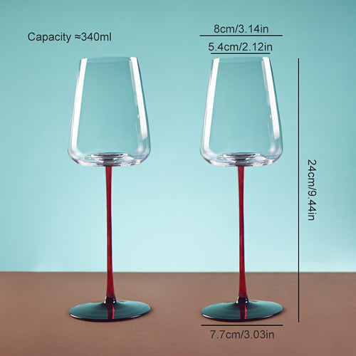 Elegant Crystal Champagne Glasses with Black Stems  Set of 2