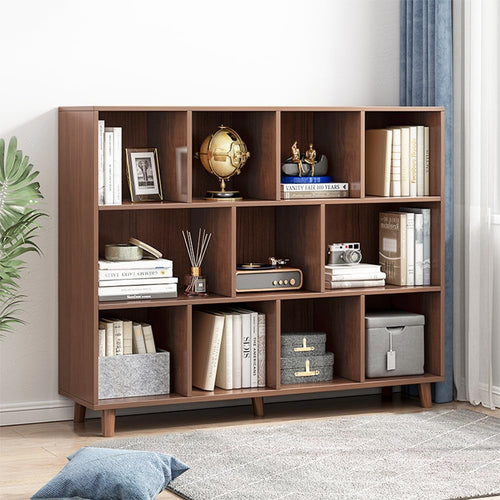 Open Cube Low Bookcase - 3-Tier Freestanding Storage Display Cabinet