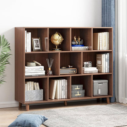 Open Cube Low Bookcase - 3-Tier Freestanding Storage Display Cabinet