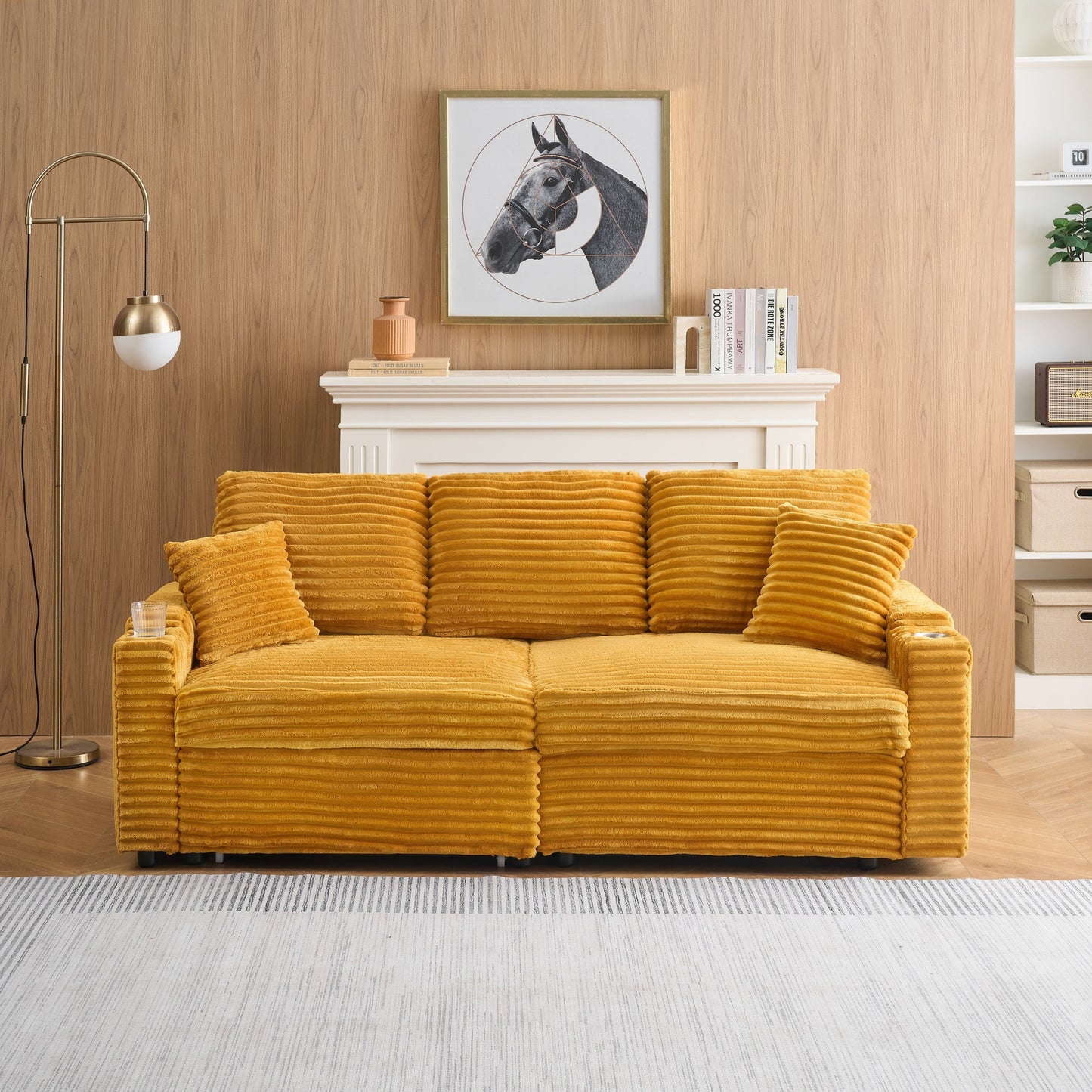 An 80-inch two-in-one pull-out, foldable and hidden chaise longue
