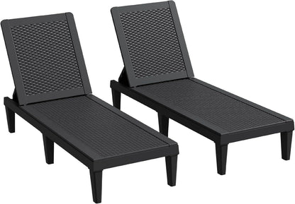 Adjustable Outdoor Chaise Lounge Chairs Set for Relaxation