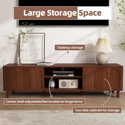 TV Stand for Tvs up to 70'', Entertainment Center with Large Storage