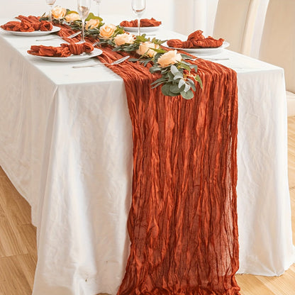 Elegant Boho Gauze Table Runner for Rustic Decor