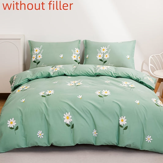 Daisy Print 3Piece Duvet Set Soft  Comfortable