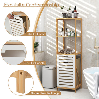 4-Tier Tilt-Out Laundry Hamper with Storage Shelves for Laundry Room