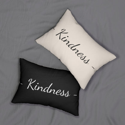 Decorative Lumbar Throw Pillow - Kindness - Beige Black