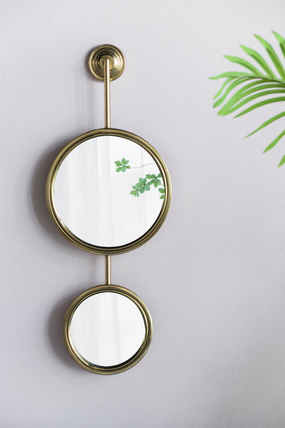 2 Circle Mirrors for Wall Decor, Unique Contemporary Wall Mirror for Living Room Bedroom Entryway,11' x 28.5'