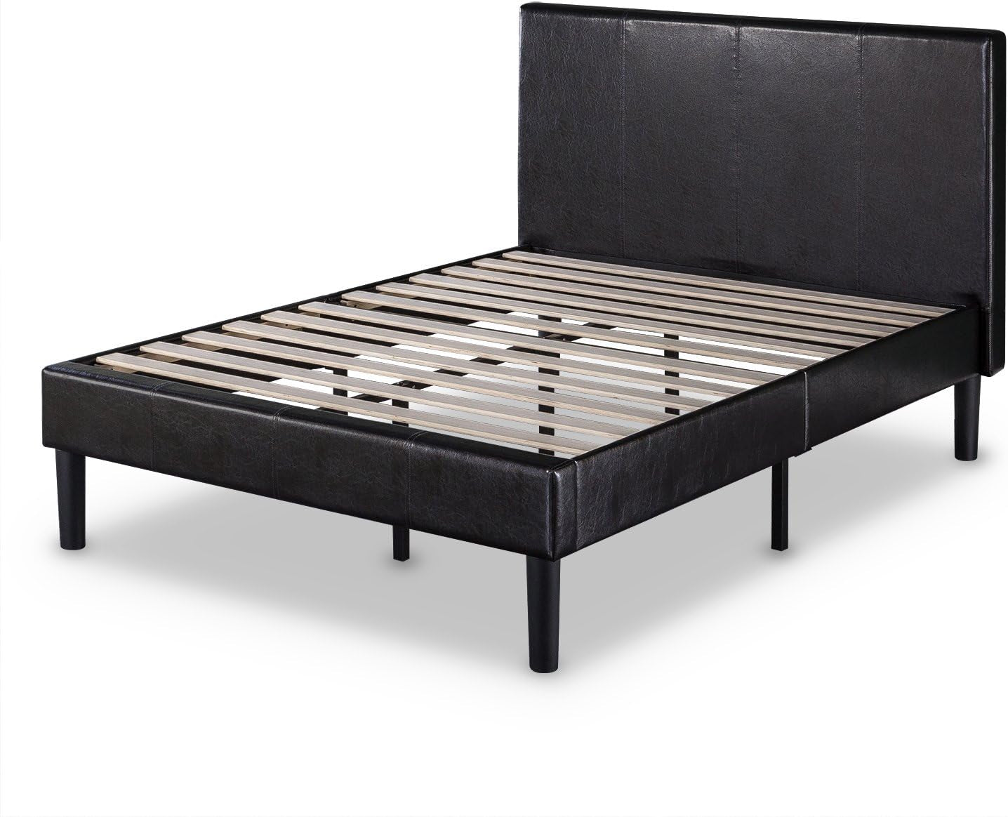 ZINUS Gerard Faux Leather Upholstered Platform Bed Frame, Mattress Foundation, Wood Slat Support, No Box Spring Needed, Easy Assembly, Full