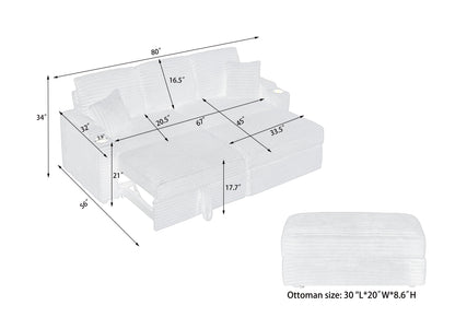 An 80-inch foldable and hidden chaise longue with cup holders, a