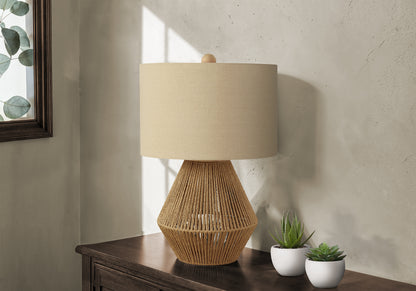 Lighting, 22'h, Table Lamp, Brown Rope, Beige Shade, Transitional