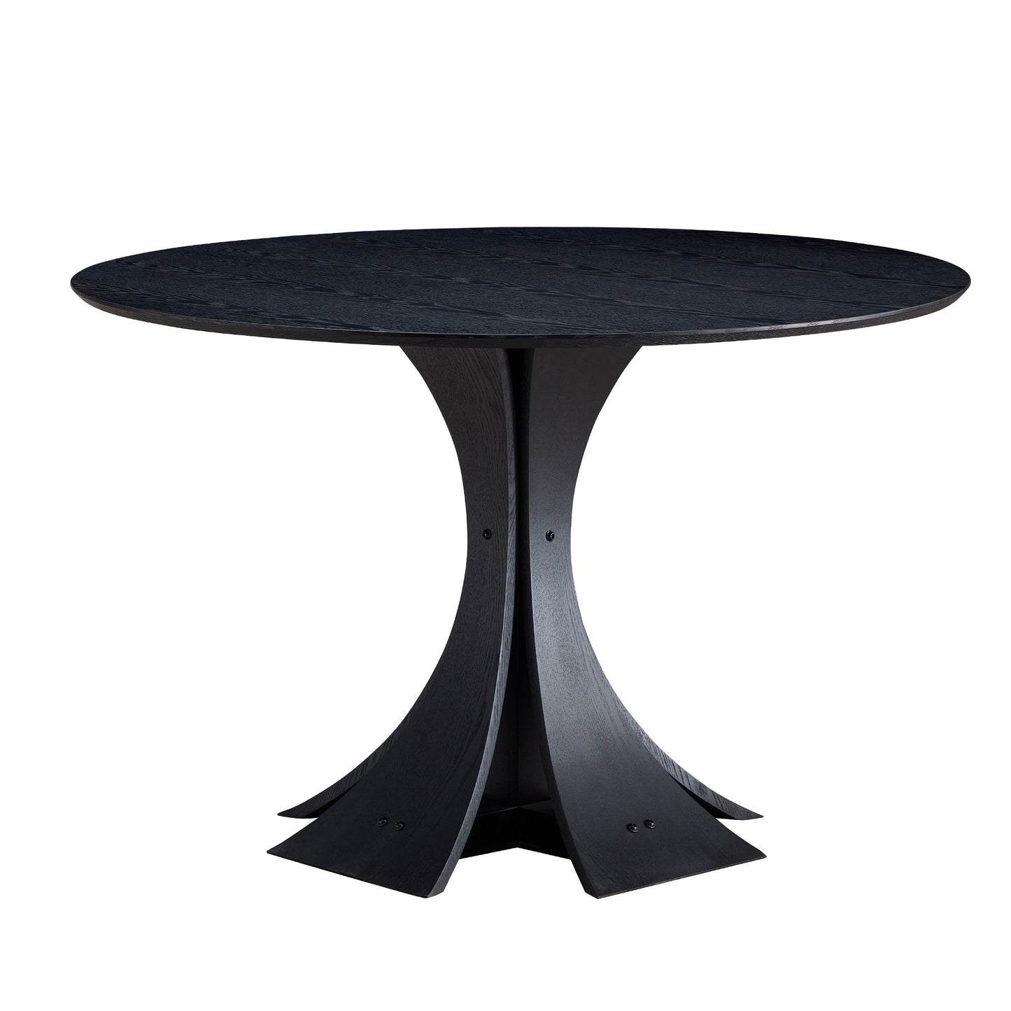 47.24'' Round Modern Style MDF Wood Dining Table in Black Suitable for Kitchen, Living Room, Cafe, Milk Tea Shop