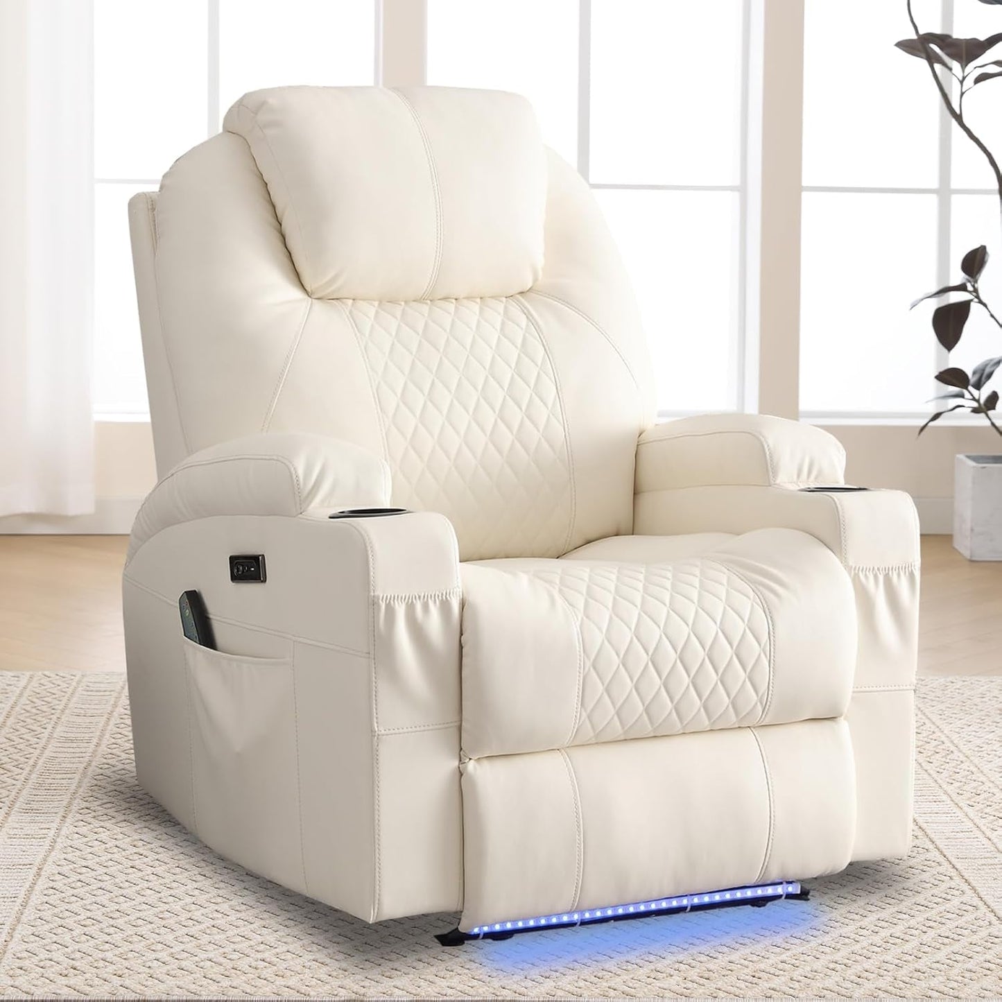 Power Recliner Chair with Heat and Massage for Adults - Home Theater