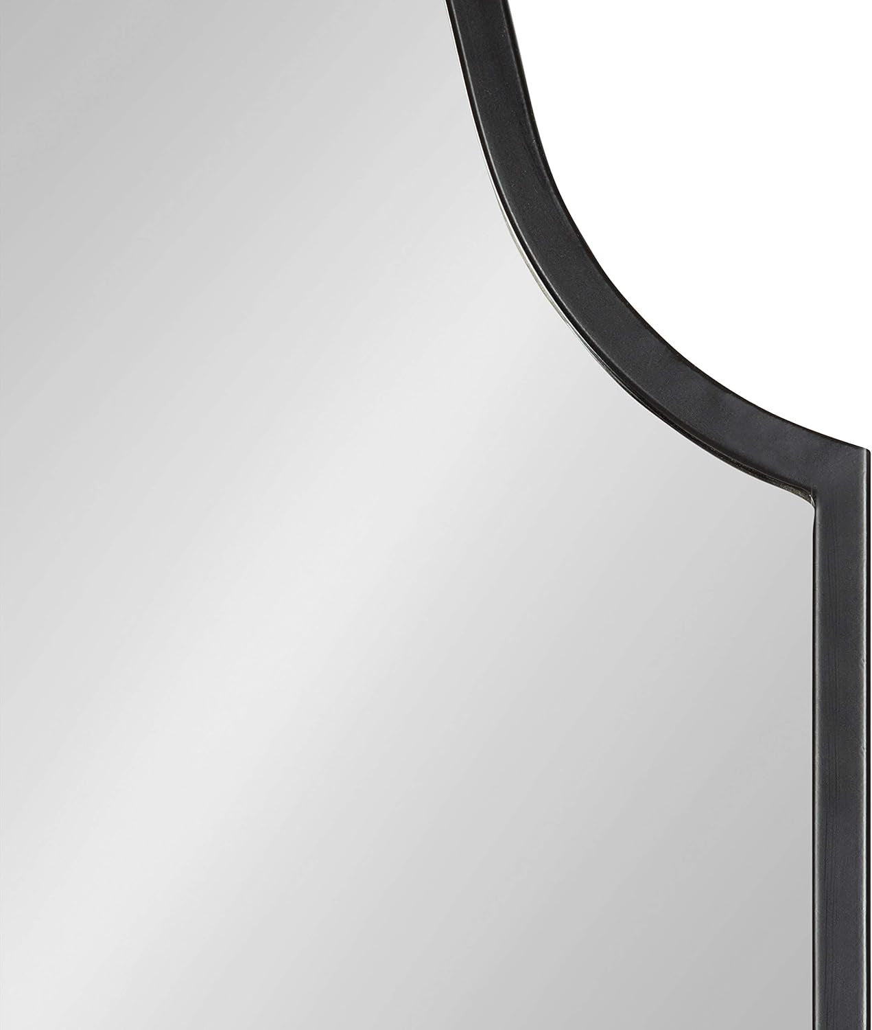 Kate and Laurel Rowla Glam Scalloped Wall Mirror, 23" X 37", Black, Chic, Sophisticated Accent Mirror for Decor or Bathroom Vanity