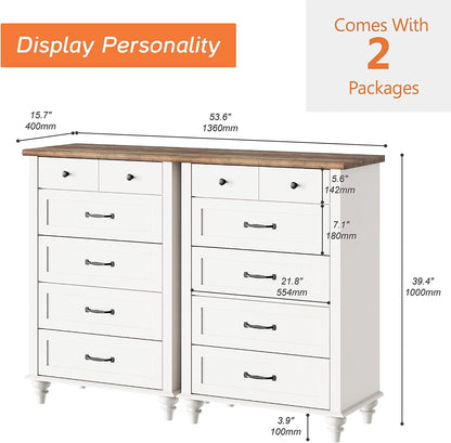 Mid Century 10 Drawer Dresser and TV Stand