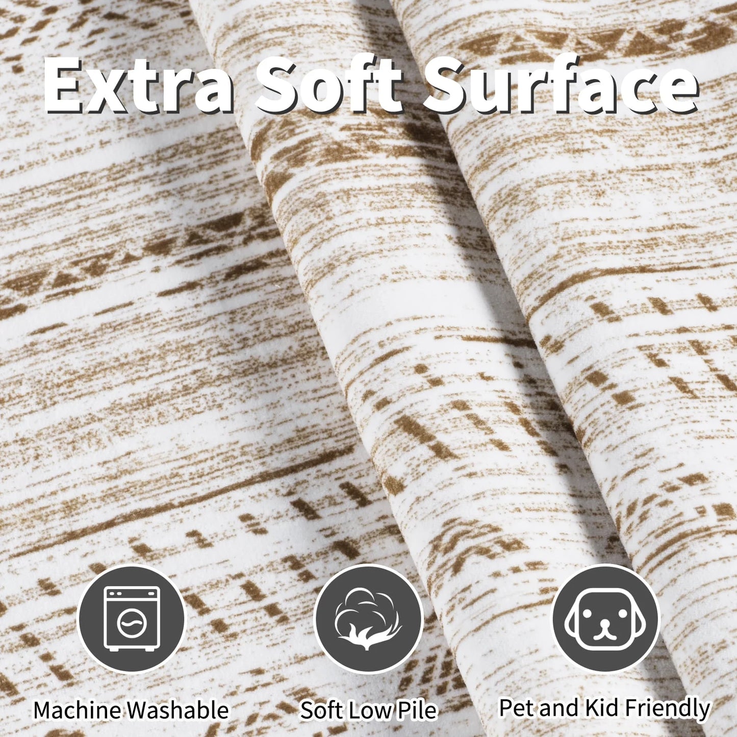 2'X3' Door Mat Entry Rug Machine Washable Rugs Boho Moroccan Area Rug Soft Neutral Geometric Bohemian Carpet Distressed Indoor Rugs for Bedroom Entryway Kitchen Bathroom Nonslip Rug Brown