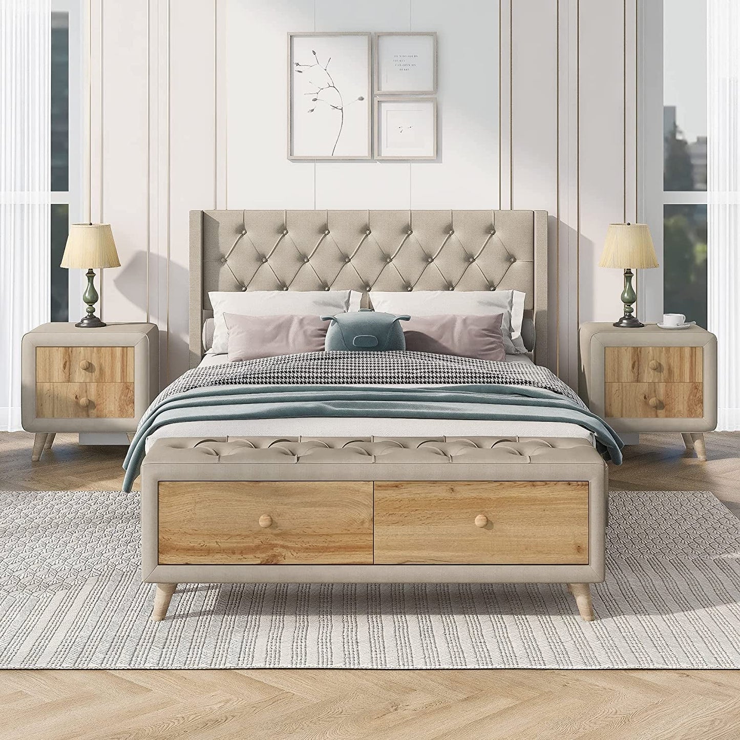 Modern 4-Piece Bedroom Furniture Set