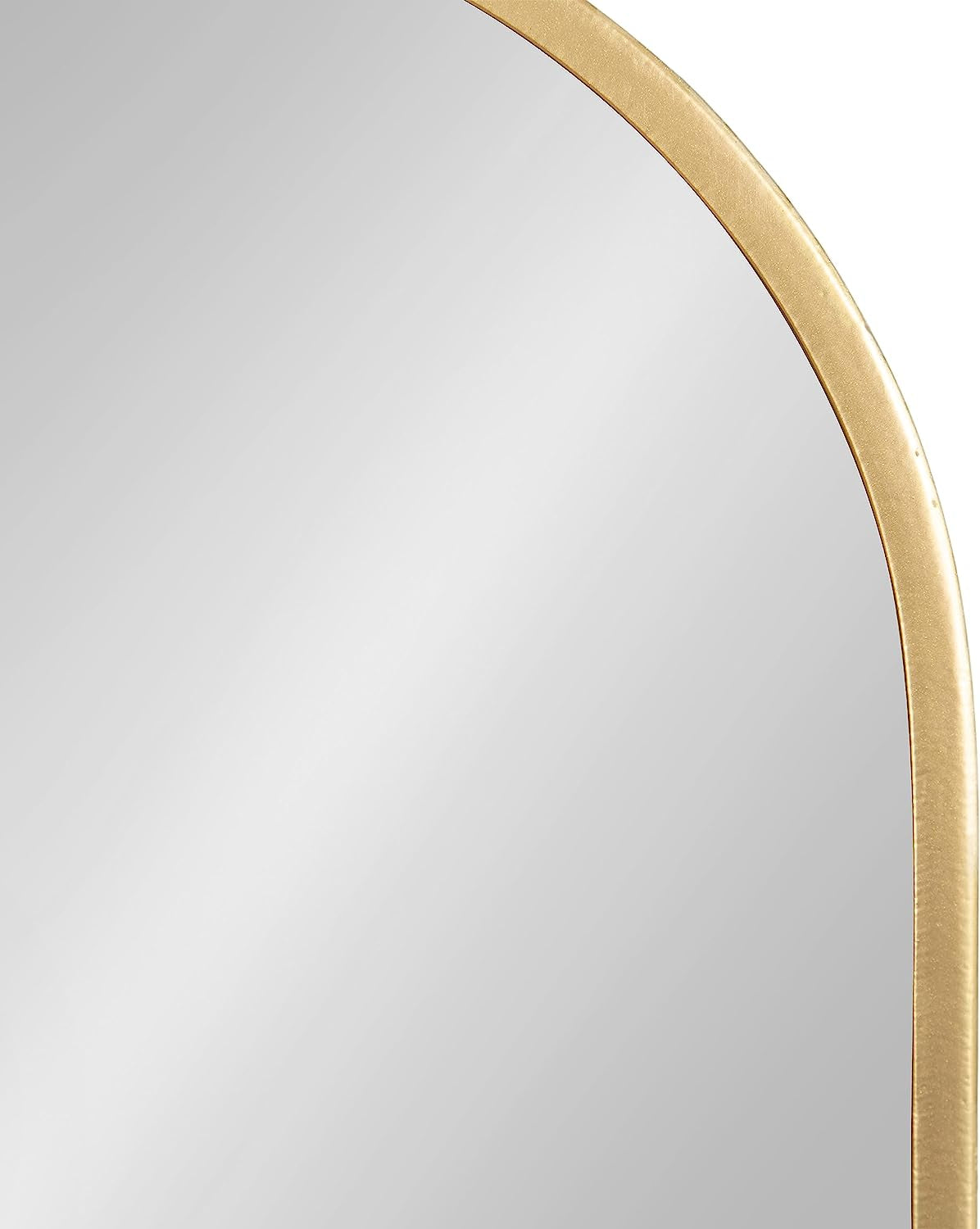 Estero Modern Metal Oval Mirror with Rounded Shelf, 11 X 25, Gold,