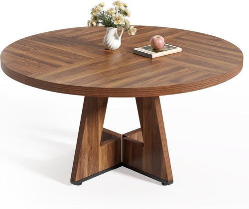 round Dining Table for 4-6 People, 47 Inches Dining Room Table with