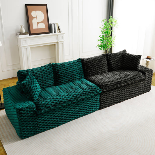 Luxury Color-Block Turtle Velvet Multifunctional Sofa - Arrangeable in Single Row, Side-by-Side or Facing Each Other, Stylish Living Room Furniture for Cozy Home Decor