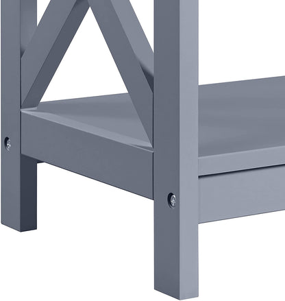 Gray 3-Tier Console Table with Storage Shelves
