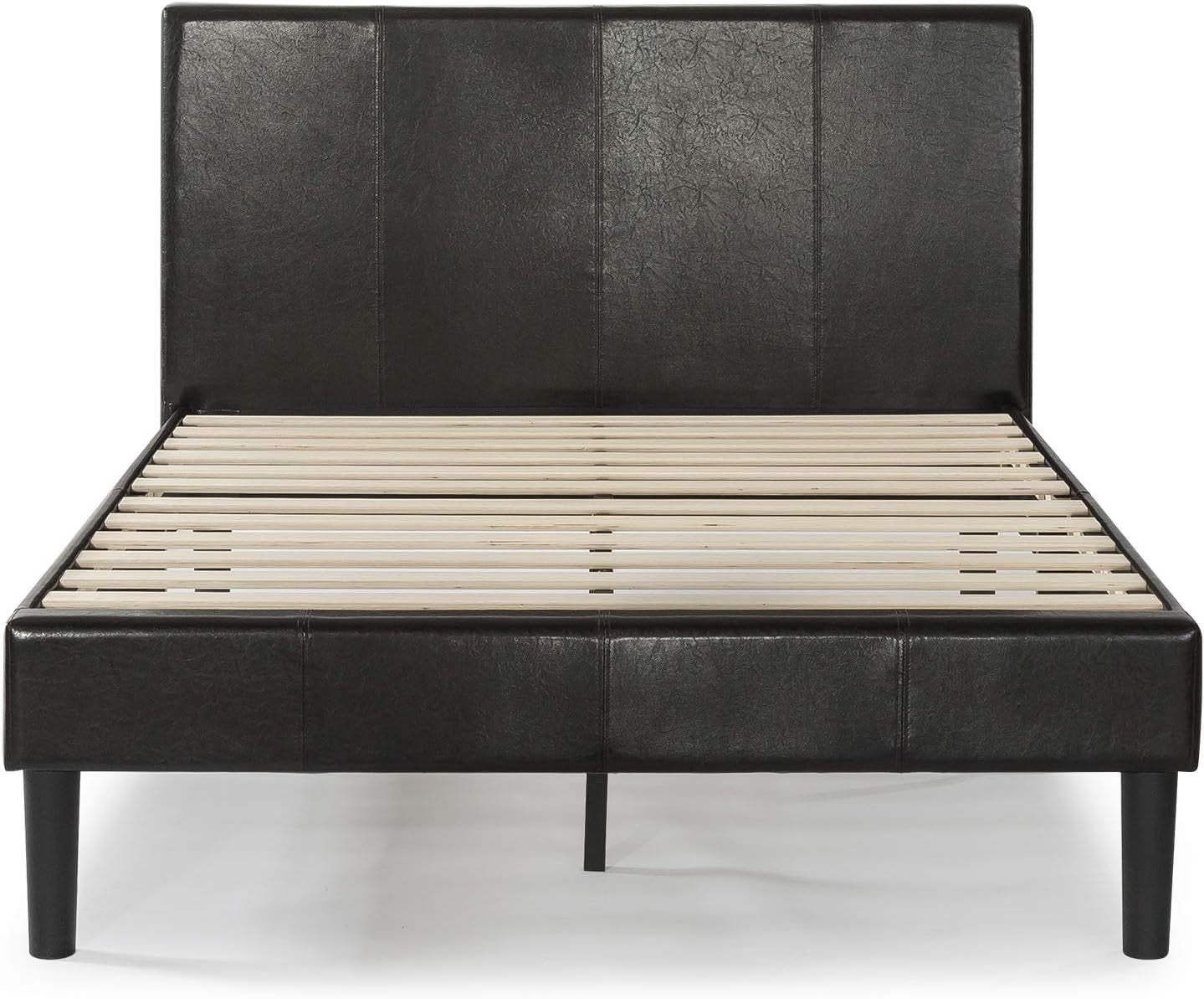 ZINUS Gerard Faux Leather Upholstered Platform Bed Frame, Mattress Foundation, Wood Slat Support, No Box Spring Needed, Easy Assembly, Full