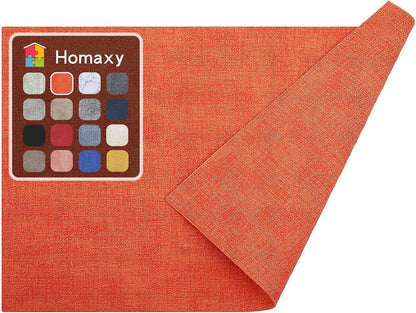 Homaxy Faux Leather Heat Resistant Placemats for Dining Table Set of 6, Waterproof Wipeable Washable PU Table Mats, Easy to Clean Anti-Slip Place Mats, 11.8" X 17", Beige