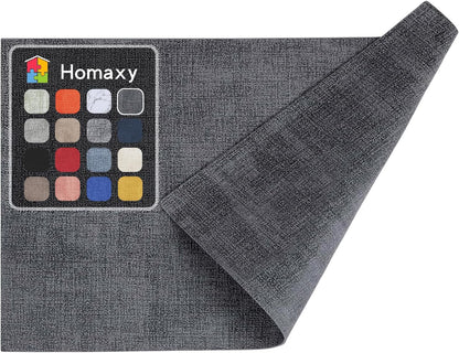 Homaxy Faux Leather Heat Resistant Placemats for Dining Table Set of 6, Waterproof Wipeable Washable PU Table Mats, Easy to Clean Anti-Slip Place Mats, 11.8" X 17", Beige