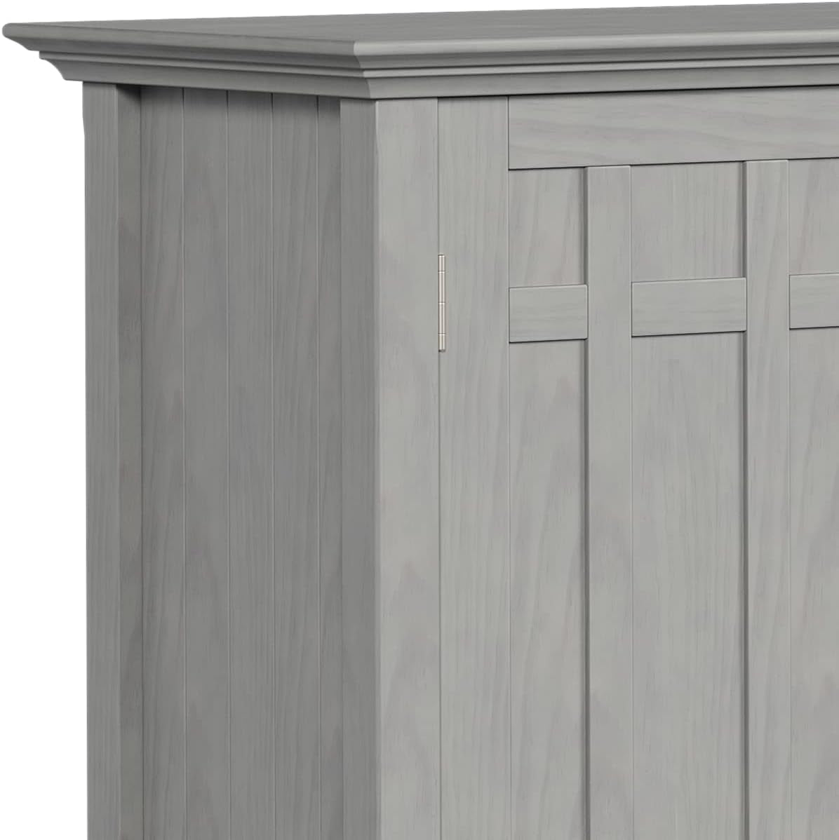 Fog Grey Solid Wood Transitional Sideboard Buffet and Wine Rack