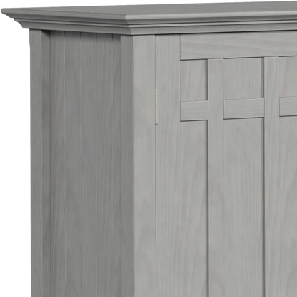 Fog Grey Solid Wood Transitional Sideboard Buffet and Wine Rack