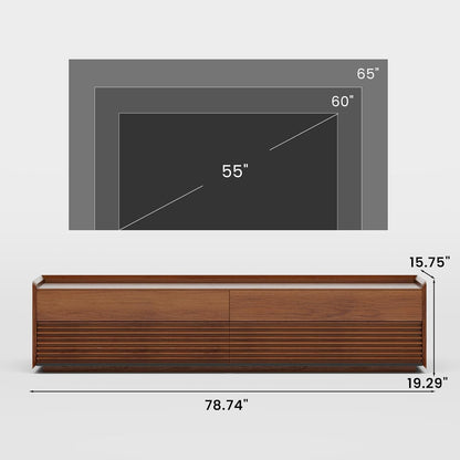 Mid Century Modern TV Stand, 78.74" Entertainment Center with LED
