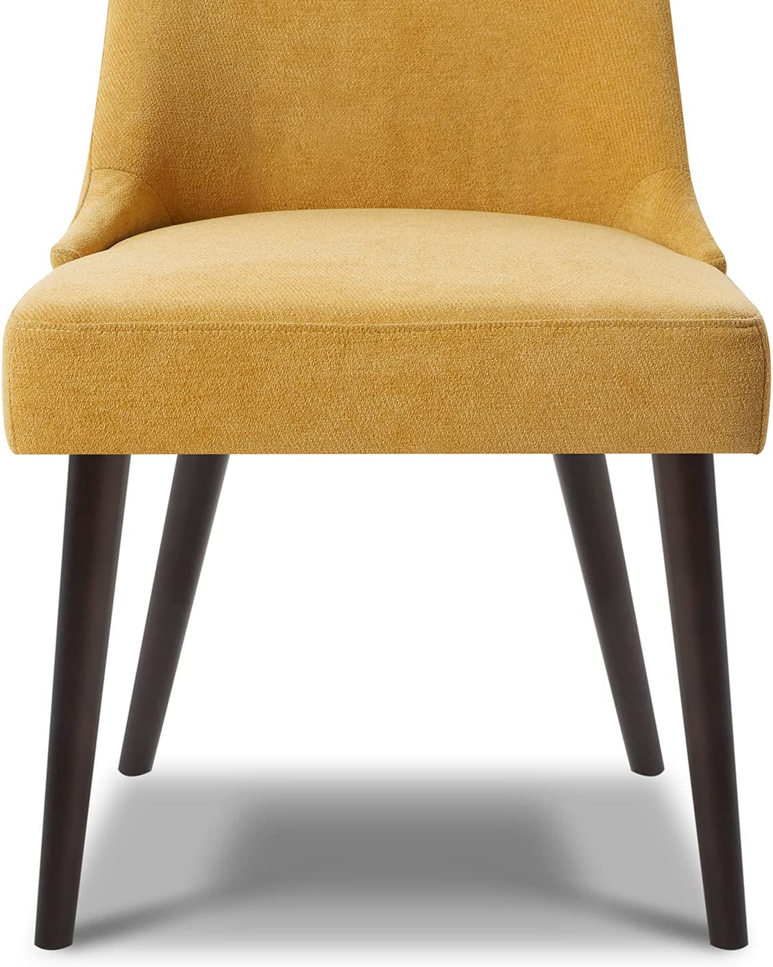 Mid-Century Modern Fabric Accent Chair, Set of 2, Yellow